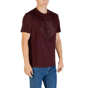 Men’s burgundy cotton T-shirt with tiger head graphic from Antony Morato Bordeaux collection