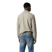 Antony Morato Beige Herren-Utility-Jacke aus Baumwollmischgewebe mit dezenter Struktur und Lederpatch am Bund