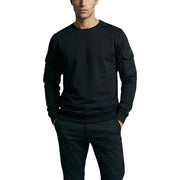 Antony Morato Schwarzes Herren-Sweatshirt aus Baumwolle mit Rundhalsausschnitt, langen Ärmeln und dezenten aufgesetzten Taschen im minimalistischen Design
