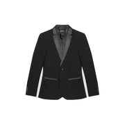Schwarzes Balenciaga-Smokingjackett mit Satinrevers und -besatz in schmaler Passform von antony morato für Männer