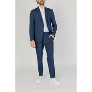 Marineblauer Nadelstreifen Antony Morato Herrenblazer, klassisch blau, schmal geschnitten, Viskose, mit passender Hose, Vorderansicht