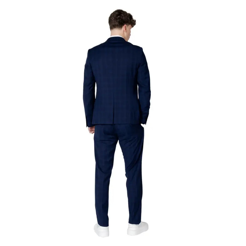 Marineblau Antony Morato Herren-Blazer aus Polyester mit modernem Schnitt und dezenter Karostruktur