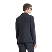 Antony Morato Herrenblazer aus dunkelblauem, schmal geschnittenem Polyamid mit dezenter Struktur.