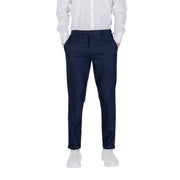 Antony morato Herrenhose in Blau aus Viskosemischung mit taillierter Passform, marineblauer Farbe, elegantem geradem Bein und dezenten Bügelfalten.