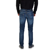 Antony morato Herrenjeans aus dunkelblauem Denim mit Used-Look-Effekt, schmal geschnitten hinten und mit klassischen Taschen