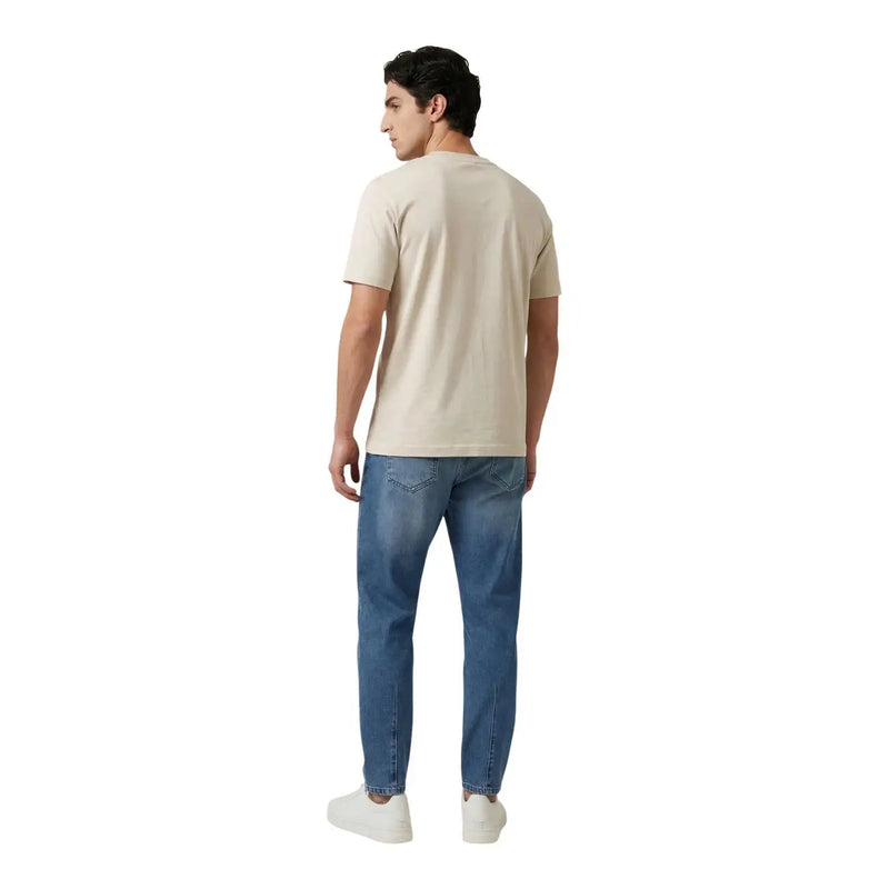 Beige short-sleeved cotton t-shirt with round neckline for men by Antony Morato