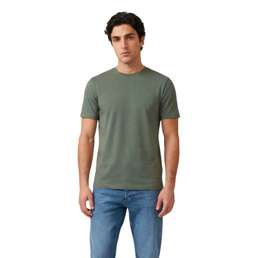 Antony Morato men t-shirt olive green cotton crew neck short sleeve casual wear front view