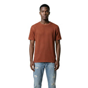Antony Morato Herren-Baumwoll-Kurzarmshirt, rostfarben, gerippt t-shirt mit Rundhalsausschnitt in Beige