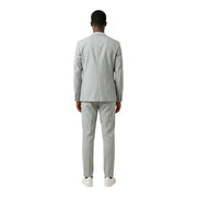 Light gray tailored Antony Morato men grey polyester v neck lapel blazer with structured fit and subtle texture