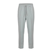 Antony Morato men grey slim-fit polyester viscose trousers with elastic waistband and matching drawstring