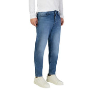 Antony Morato Herrenjeans, blau, Modell Doris, lockerer Knöchelschnitt, Baumwolle mit schmaler Passform, verwaschener Optik und klassischen Ziernähten, Gürtelschlaufen