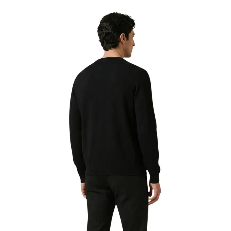 Antony Morato Schwarzer Herren-Strickpullover aus Baumwolle mit langen Ärmeln und Rundhalsausschnitt, glatter, figurbetonter Strickstruktur