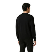 Antony Morato men knitwear black long sleeve cotton crewneck sweater with smooth fitted knit texture