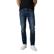 Dunkelblaue Baumwolle Antony Morato Ozzy Herrenjeans mit schmaler Passform und klassischem Fünf-Taschen-Design, Modell „Tapered Fit“.
