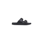 Schwarze Leder-Pantolette mit zwei verstellbaren Riemen und minimalistischem Design von Antony Morato für Männer