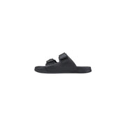 Antony Morato Herren-Sandalen, schwarz, aus veganem Leder, mit zwei verstellbaren Klettverschlüssen, Polyurethan-Slipper von Xander
