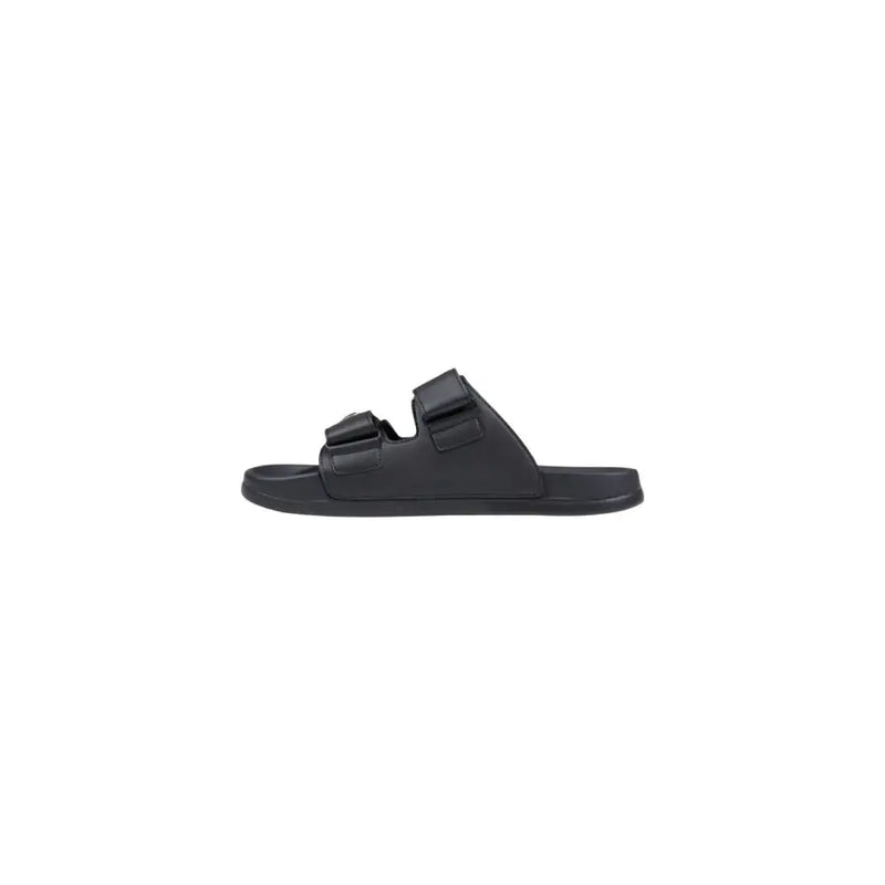 Antony Morato Herren-Sandalen, schwarz, aus veganem Leder, mit zwei verstellbaren Klettverschlüssen, Polyurethan-Slipper von Xander