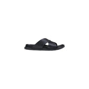 Antony Morato Herren-Slipper Kry, schwarze Pantolette mit minimalistischem Kreuzriemen-Design und profilierter Gummisohle
