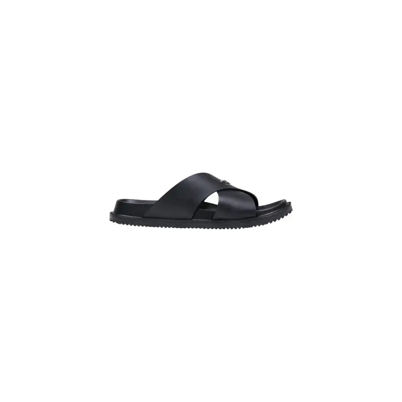 Antony Morato Herren-Slipper Kry, schwarze Pantolette mit minimalistischem Kreuzriemen-Design und profilierter Gummisohle