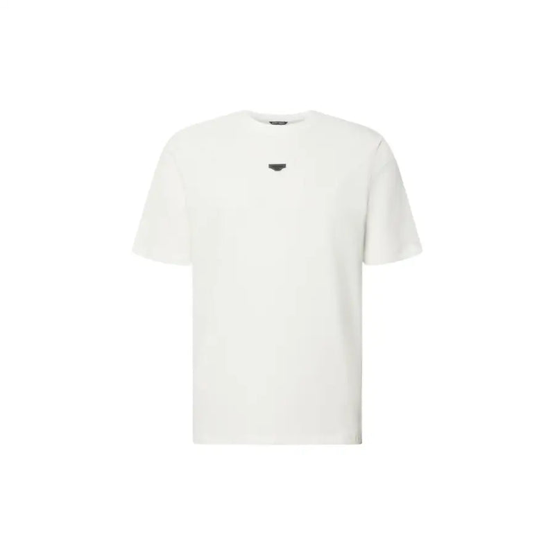 Antony Morato Männer t-shirt in weißem, kurzärmeligem Baumwollshirt mit kleinem schwarzen Logo auf der Brust