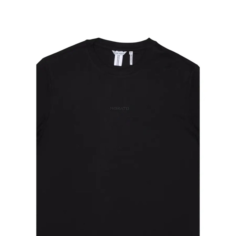 Schwarz Antony Morato Männer t-shirt mit Rundhalsausschnitt und dezenter Morato-Stickerei auf der Brust mit weißem Kragenetikett