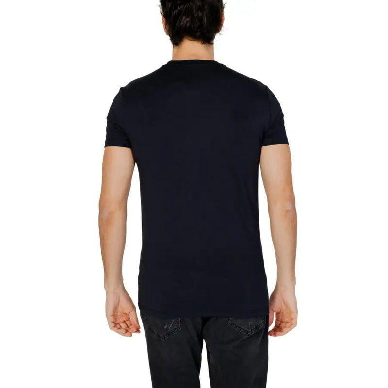 Antony Morato Männer t-shirt Schwarzes, kurzärmeliges Baumwoll-Freizeithemd mit Rundhalsausschnitt, Vorderansicht