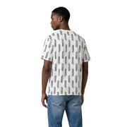 Antony Morato men t-shirt white short-sleeved cotton with black vertical line pattern for casual wear