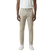 Beige Antony Morato men trousers made of chino fabric featuring a clean tailored fit with subtle creases