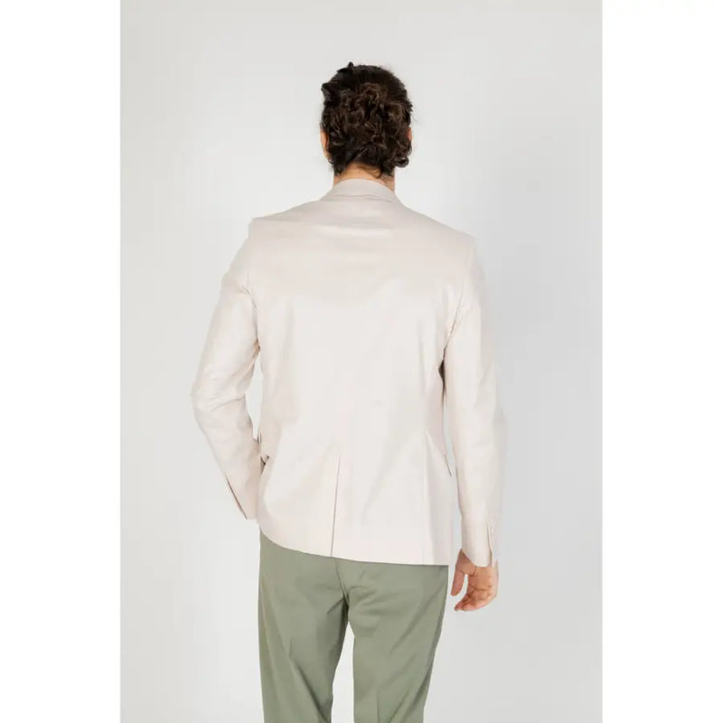 Antony Morato Weißer Herrenblazer aus Baumwoll-Modal mit taillierter Passform, cremeweißer Farbe und dezenter Struktur