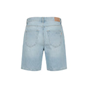 Antony Morato Shorts für Herren aus hellem Denim mit klassischen Gesäßtaschen und braunem Leder-Markenetikett (Rückansicht)