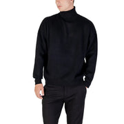 Antony Morato Schwarzer Rollkragenpullover für Herren mit glatter, taillierter Silhouette und gerippten Bündchen, Vorderansicht