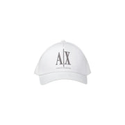 Weiß Armani Exchange Baseballkappe aus hochwertiger Baumwolle mit grauem, gesticktem A|X-Logo und Markennamen