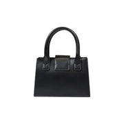 Armani Exchange schwarze Mini-Handtasche aus Leder mit strukturierter rechteckiger Form top Griff und Schultergurt