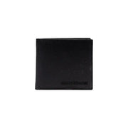 Black leather bi-fold wallet from Armani Exchange designed for men
