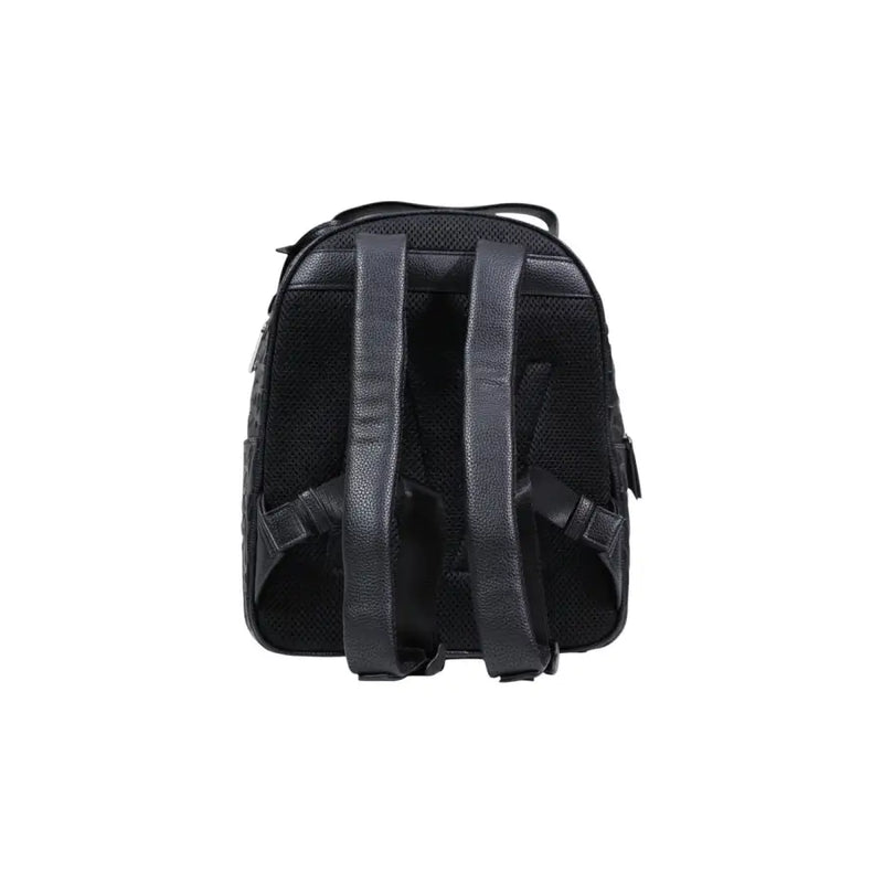 Armani Exchange Schwarzer Lederrucksack mit strukturierten Trägern und Mesh-Einsätzen für Damen