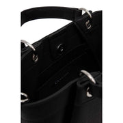 Armani Exchange Schwarze Beuteltasche aus Polyurethan mit Reißverschluss und silberfarbenen Beschlägen