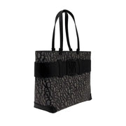 Armani Exchange Schwarze Polyurethan-Handtasche mit Print, grauem Farbverlauf und markantem Riemen