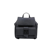 Armani Exchange Schwarzer Rucksack aus strukturiertem Leder mit Logo-Plakette