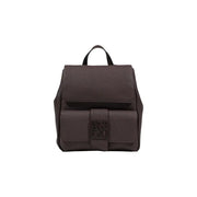 Armani Exchange Schwarzer Damenrucksack mit Taschen und strukturierter Lederklappe