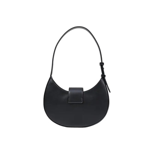 Armani Exchange Schwarze Hobo-Tasche aus Leder mit Reißverschluss und gebogenem Riemen