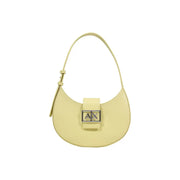 Armani Exchange hellgelbe Hobo-Tasche aus Leder mit Axtverschluss