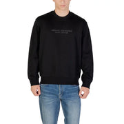 Men’s black crewneck sweatshirt with long sleeves from Armani Exchange, made of cotton