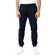 Men’s navy blue cotton sweatpants with drawstring waist and ribbed cuffs for Fall Winter Armani Exchange collection