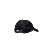 Armani Exchange Schwarze Herrenkappe mit dezentem Strukturmuster und verstellbarem Riemen, Vorderansicht