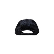 Armani Exchange Schwarze Herrenkappe mit glänzendem, reflektierendem Stoff und verstellbarem Riemen, Vorderansicht