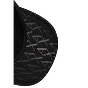 Armani Exchange Schwarze Baumwollkappe für Herren mit wiederholtem geometrischem Logomuster, Vorderansicht