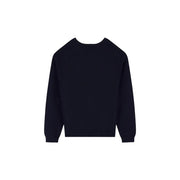 Armani Exchange Schwarzer Baumwollpullover für Herren mit Rippstrickstruktur und Rundhalsausschnitt, Vorderansicht