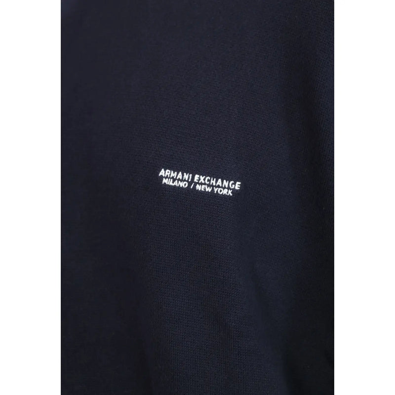 Armani Exchange Baumwollpullover für Herren in Dunkelblau mit weißem, gesticktem Logo, Vorderansicht
