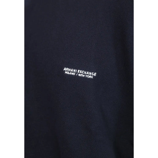 Armani Exchange Baumwollpullover für Herren in Dunkelblau mit weißem, gesticktem Logo, Vorderansicht