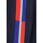Armani Exchange Baumwollpullover für Herren in Marineblau mit markanten roten und königsblauen Längsstreifen, Vorderansicht